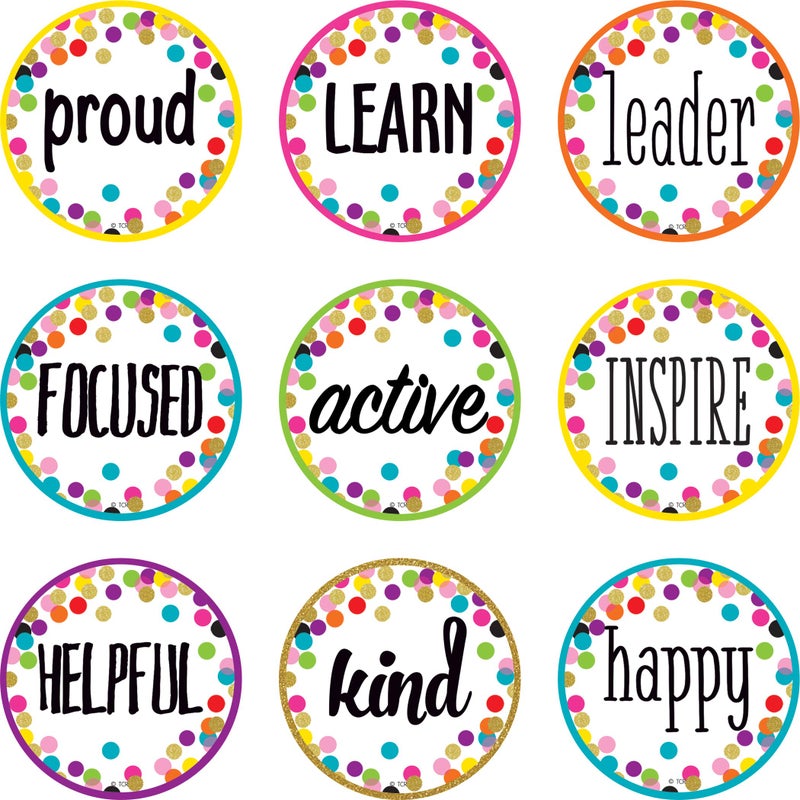 Teacher Created Resources Confetti Positive Words Mini Accents - Image 1
